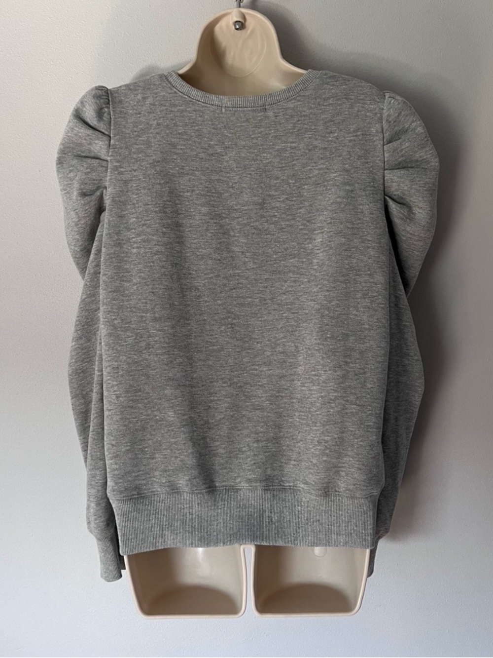 Rebecca Minkoff Gray Janine Puff Sleeve Sweatshirt Size L - Picture 2 of 6